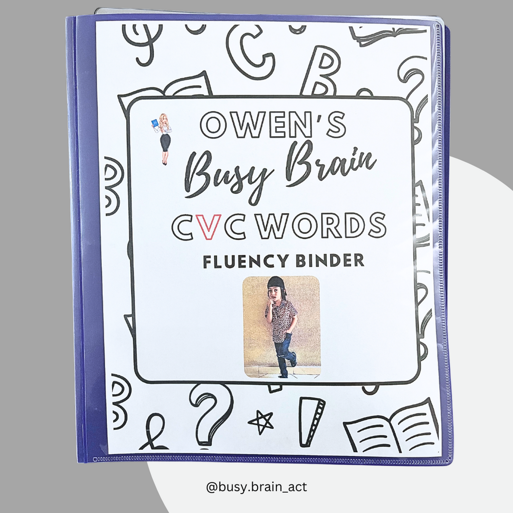 Busy Brain's CVC Words Fluency Binder